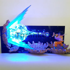 Dragon Ball Z Action Figure Model Toy Son Goku Kamehameha Led Explosion Scene DIY Figurine Toys