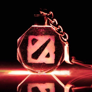 Dota 2 Led Keychain All Star Key Chain Ring With Box Gift Crystal Glowing Keychain