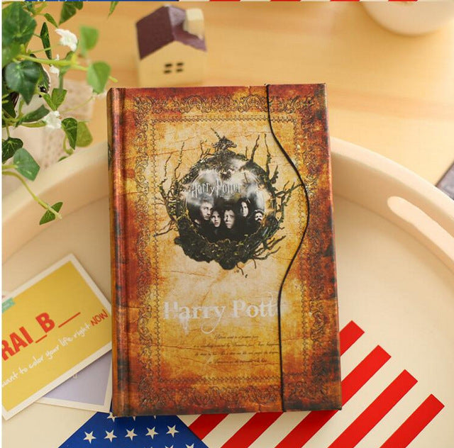 Harry Potter Diary Notebook Retro Hard Cover magnetic snap Notepad