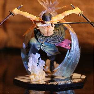 One Piece Ronoa Zoro Ghost 3D2Y Three-knife Ghost Cut Ver. PVC Collection Figure Model Luffy 21cm