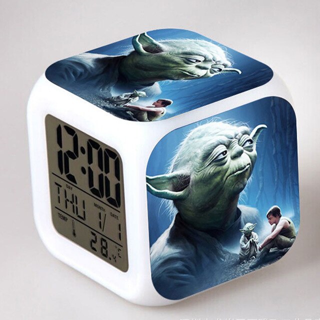 Star Wars Movie figure Model LED Alarm Clock Colorful Flash Touch