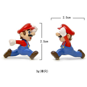 Super Mario Bros Mushroom Toad Mini Action Figures Mario Nendoroid PVC Toys Yoshi Question Mini Blocks Toy